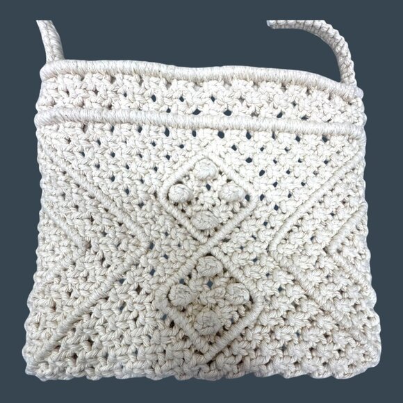Pacific Connections Macrame Crossbody Bag Woven Shoulder Purse California Lot - Picture 5 of 12